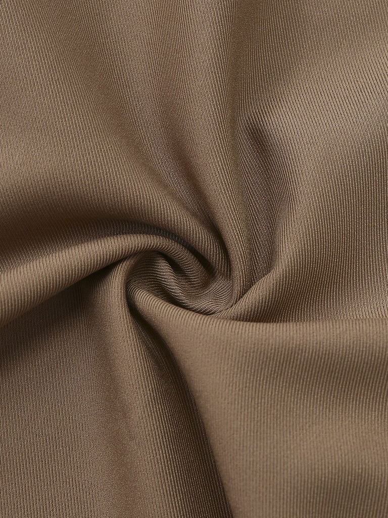 30er Kleid mit gestreifter Blusenpartie, Revers und abnehmbarer Krawatte