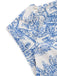Hellblaues 50er Raffkleid mit Porzellan-Print und V-Ausschnitt