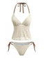 Hellgelbes 50er Tankini-Set mit Neckholder