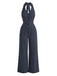 Marineblauer 50er Jumpsuit mit Neckholder und Streifen