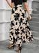 Beige 1930er Blumen Silhouette A-Line Rock