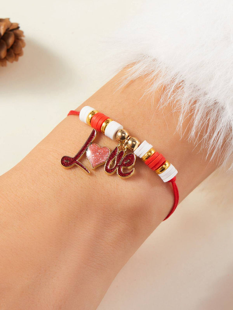 Herz Liebe Verstellbar Gewebt Valentinstag Armband