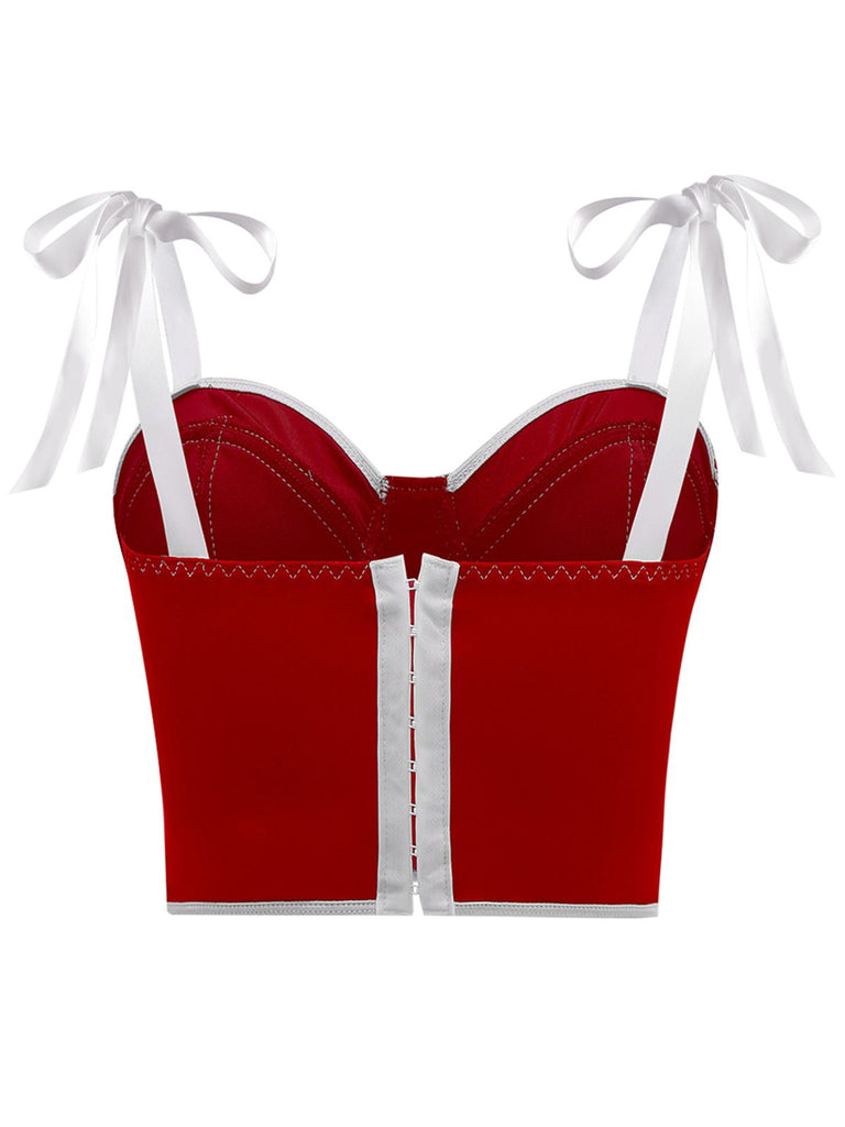 1940er Schnürung Bogen Netz Korsett Crop Camisole