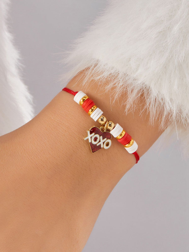 Herz Liebe Verstellbar Gewebt Valentinstag Armband