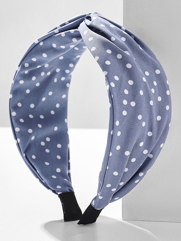 Rot Stoff Breiter Krempe Polka Dots Kreuzstirnband