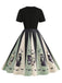 1950er Halloween Spinnennetz Druck Patchwork Kleid