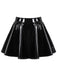 1980er Lackleder Plissiertes Mini Rock