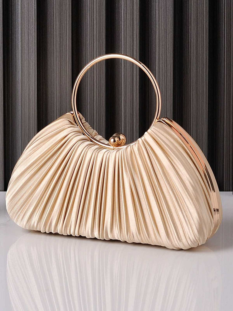 Plissiertes Ring-Handle Abendtasche