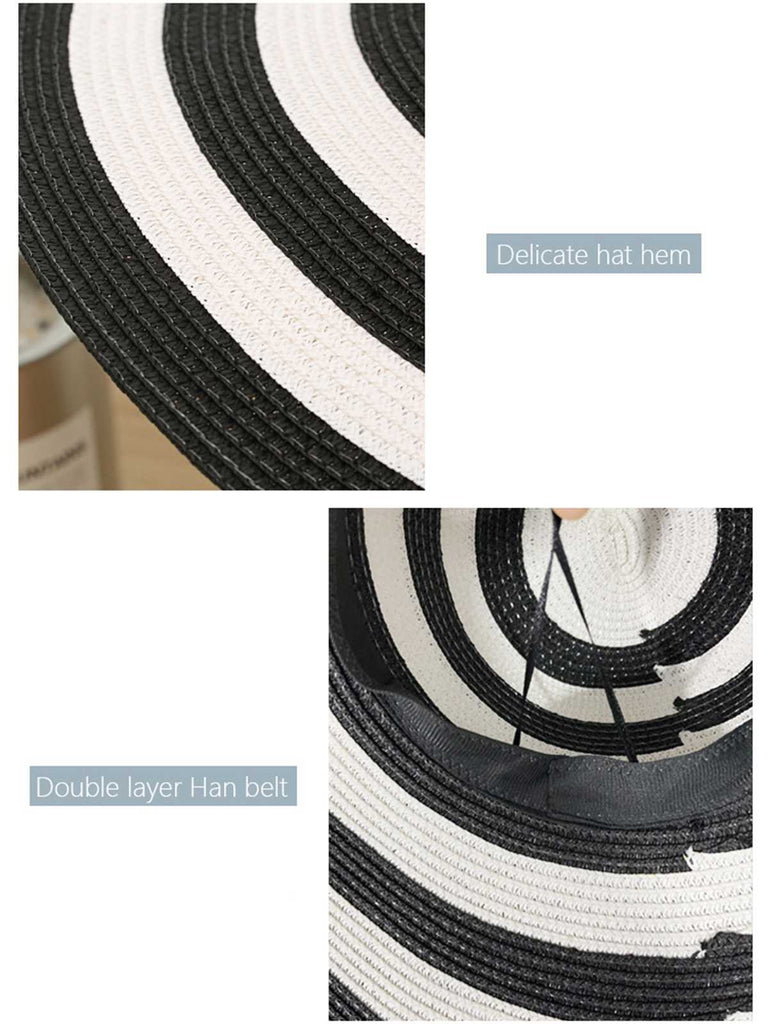 Kontrast Streifen Breiter Krempe Sonnenhut