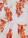 Orange 40er Kleid mit Puffärmel und Blumen