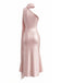 Orange & Rosa 30er Satin-Schal mit One-Shoulder