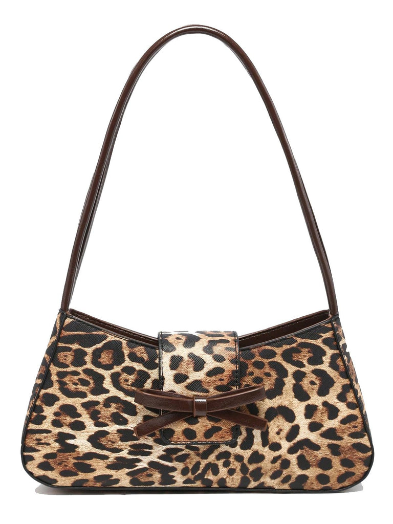 Vintage Leder Bogen Baguette Tasche