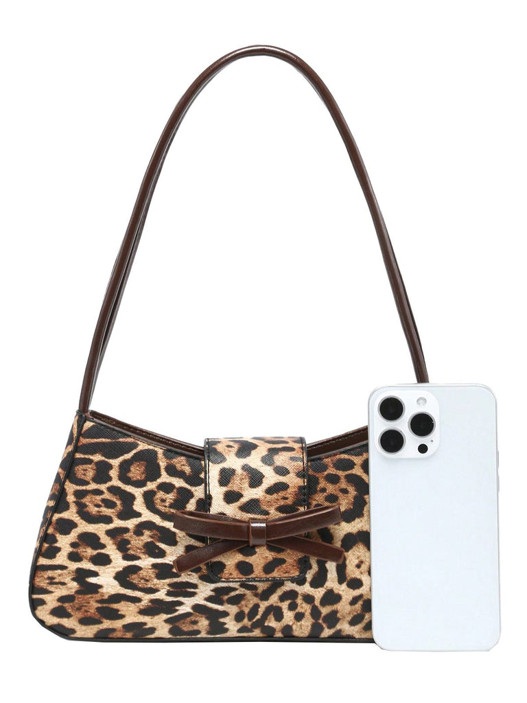 Vintage Leder Bogen Baguette Tasche