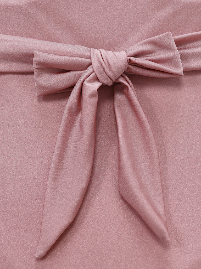 Rosa 40er Badeanzug mit Neckholder und Criss-Cross