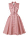 Rosa 50er Swingkleid mit Polka-Dots und Schleife