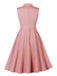 Rosa 50er Swingkleid mit Polka-Dots und Schleife