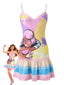 Rosa 60er Minikleid mit Hot-Girl-Print