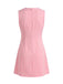 Rosa 60er Ärmelloses Kleid mit A-Linie und Perlen