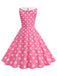 1950er Polka Dot Peter-Pan-Kragen Ärmelloses Kleid