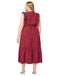[Übergröße] Rotes 40er Swingkleid mit Polka-Dots und Rüschen