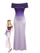 Lila 30er schulterfreies Maxikleid mit rückenfrei und Ombre