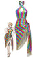 [Vorverkauf] Regenbogen 80er Meerjungfrauenkleid in Metallic-Optik