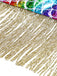 Regenbogen 80er Meerjungfrauenkleid mit Neckholder und Metallic