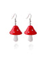 Vintage rote Ohrringe mit 3D-Pilz-Design und Resin