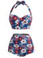 [Vorverkauf] 50er Neckholder-Bikini-Set mit Blumen-Print