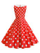 1950er Polka Dot Peter-Pan-Kragen Ärmelloses Kleid