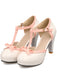 Weiß Retro Bogen Dekor Hoher Absatz Schuhe