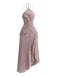 1930er Neckholder Rüschen Plissiertes Maxikleid mit Schlitz
