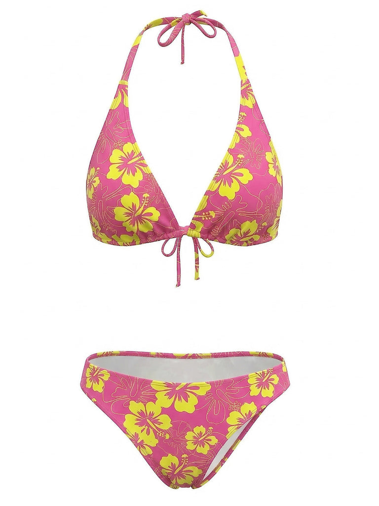 Tropischer Bikini mit Blumenmuster aus den 1960er Jahren – Vintage-Mode, Retro-Stil