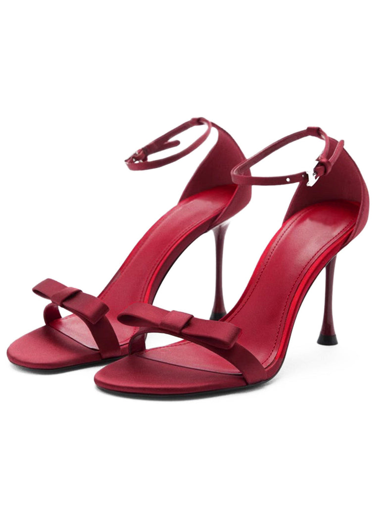 Rot Schlicht Slipper Spitz Stöckelschuhe