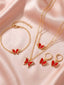 Schmetterling Strassstein Kette Halskette & Armband & Ohrringe