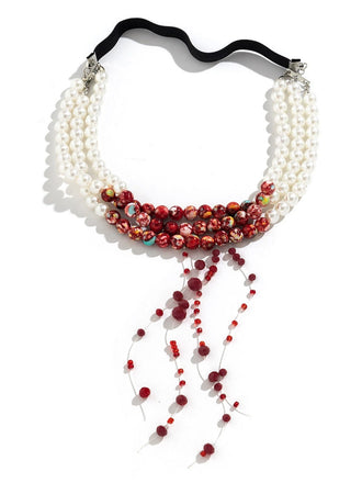 Gothic Vielschichtig Perlen Blutstropfen Anhängerin Beinring