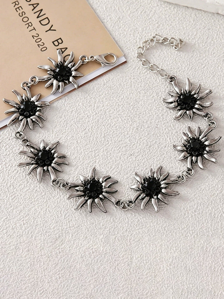 Vintage Armband mit Strass und Edelweiss