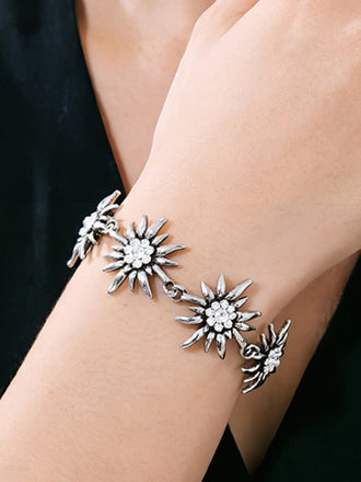 Vintage Armband mit Strass und Edelweiss