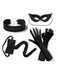 Schwarzes Katzen-Kostüm Accessoire-Set mit Maske
