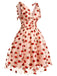 [Vorverkauf] Schwarz 1950er Kirsche Gänseblümchen Netz Swing Kleid