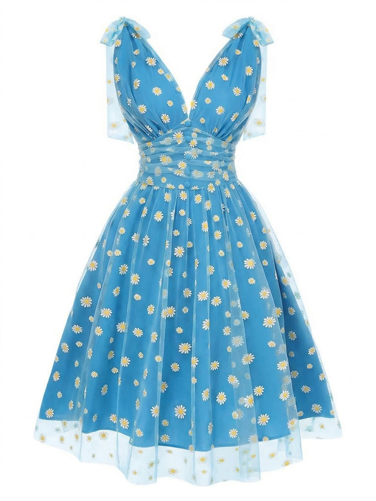 [Vorverkauf] Rosa 1950er Erdbeer Netz Swing Kleid