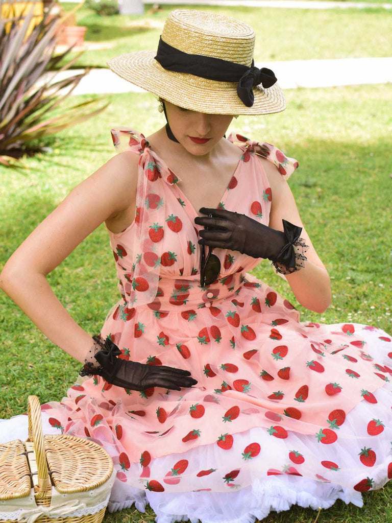 [Vorverkauf] Grün 1950er Gänseblümchen Netz Swing Kleid