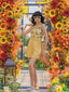 Gelb 1950er Sonnenblume Halter Romper