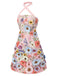 Blassrosa 1960er 3D Blumen Minikleid