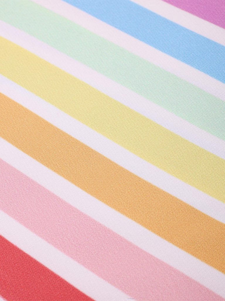 1960er Regenbogen Streifen Herz Tasche Kleid