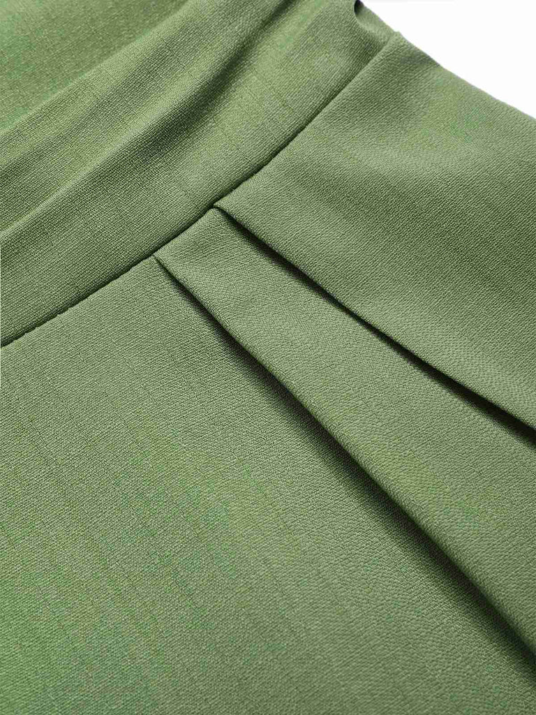 1940er Solide Eine Schulter Hosenträger Lose Weites Bein Jumpsuit