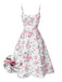 [Vorverkauf] Weiß & Rosa 1950er Träger Blumen Kleid