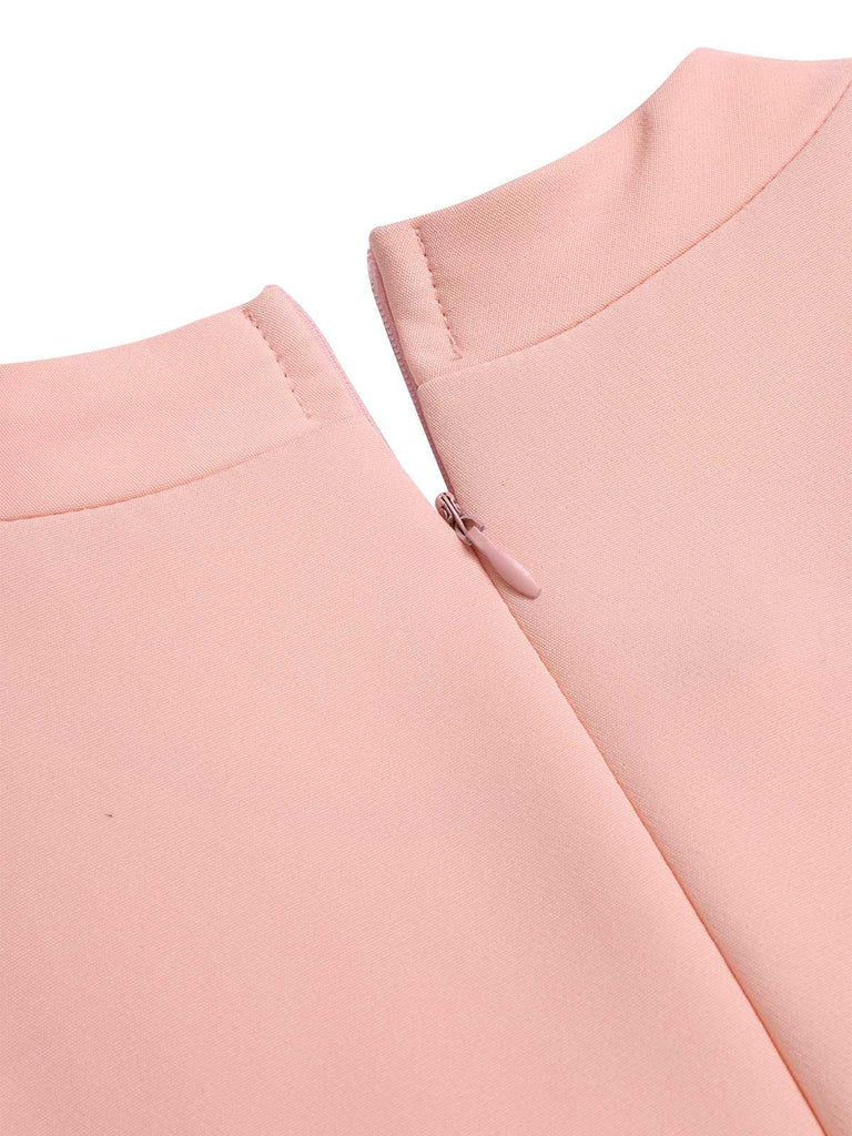 1960er Solide Stehkragen Ärmellos Romper