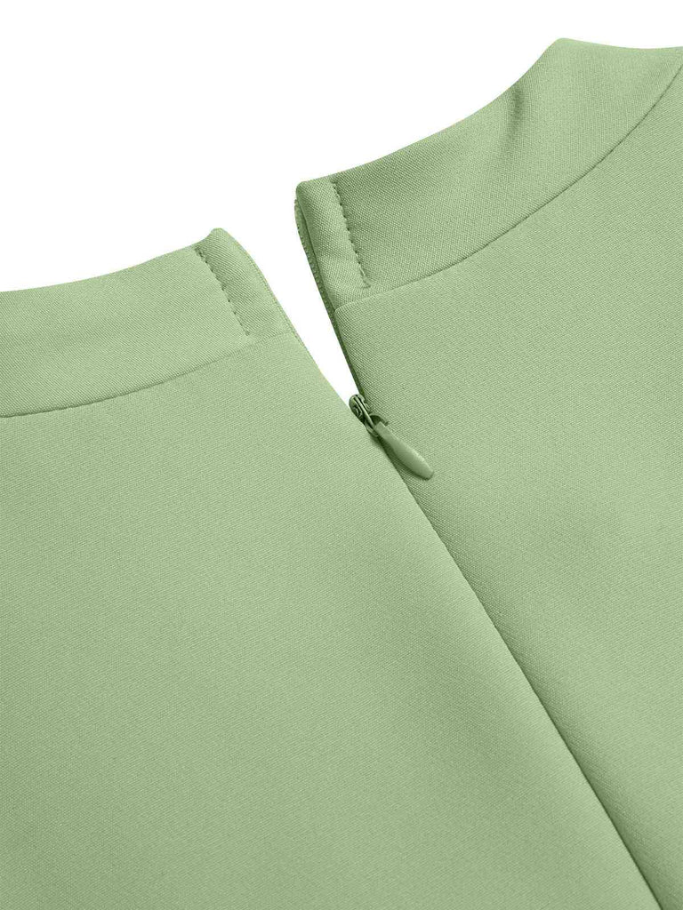 1960er Solide Stehkragen Ärmellos Romper