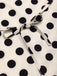 Beige 1940er Polka Dot Puffärmel Kleid
